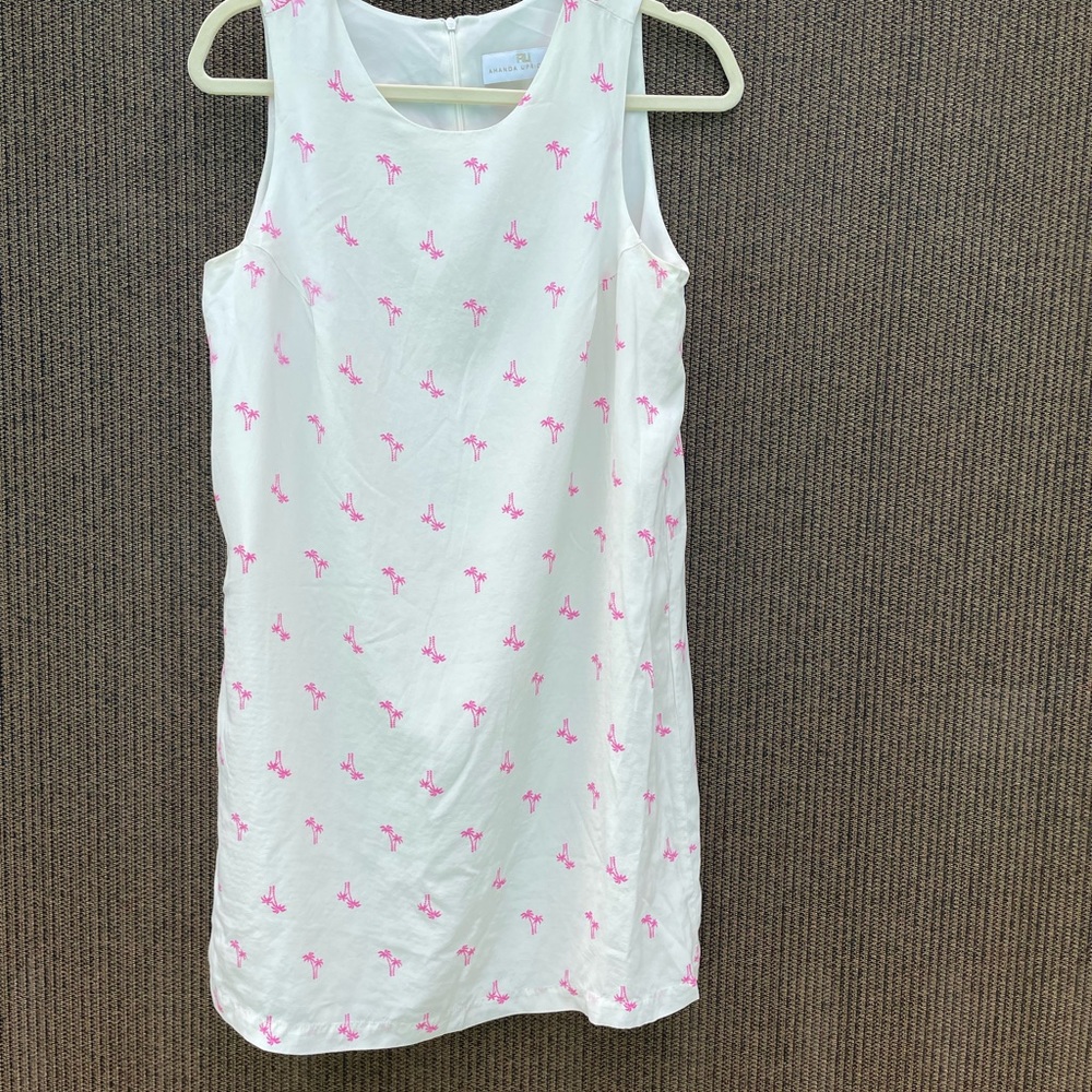Amanda Uprichard silk shift dress with palm tree print